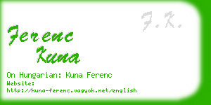 ferenc kuna business card